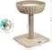 Cat tree activity center with Rattan wicker basket, Squeaky mouse cat toy, Sisal scratching post, and Sturdy base, Durable cat tree climbing frame for indoor cats 53 cm (Beige)