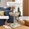 Cat tree activity center with Rattan wicker basket, Squeaky mouse cat toy, Sisal scratching post, and Sturdy base, Durable cat tree climbing frame for indoor cats 53 cm (Beige)