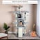Multi-level cat tree tower for indoor cats Sturdy climbing structure with Cat turntable toy, Padded perches, Dangling ball, Double cat condos, and Scratching board, Easy to assemble, 163 cm (Grey)