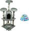 Multi-level cat tree tower with Cat turntable toys, Plush perches, Dangling balls, Sisal scratching post, Cozy cat condos, and Climbing ladder, Cat tree activity center for indoor cats 125 cm (Grey)