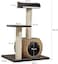Modern cat tree tower for Indoor cats &amp; kittens, Cat tree activity center with Double perches, Scratching post, and Durable Rattan cat condo, Easy to assemble, 86cm (Chocolate)