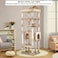 Multi-level cat tree tower for Large cats, Cat climbing frame with Large perch, Cozy hammock, Hanging balls, and Spacious cat condo, Suitable for Indoor Play &amp; Relaxation, 195 cm (Khaki)