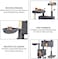 Cat tree, Multi-level cat tree tower with Padded perches, Dangling ball, Sisal scratching post, Double cat condo, Cozy hammock, and Climbing ladder, Ideal for indoor cats 180 cm (Dark-grey)