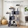 Cat tree, Multi-level cat tree tower with Padded perches, Dangling ball, Sisal scratching post, Double cat condo, Cozy hammock, and Climbing ladder, Ideal for indoor cats 180 cm (Dark-grey)