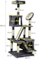 Multi-level cat tree tower with Padded perch, Dangling ball, Sisal scratching board, and Cozy cat condo, Sturdy indoor cat tree for Climbing, Play &amp; Rest, Easy assembly 160 cm (dark grey)