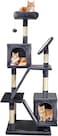 Multi-level cat tree tower with Padded perch, Dangling ball, Sisal scratching board, and Cozy cat condo, Sturdy indoor cat tree for Climbing, Play &amp; Rest, Easy assembly 160 cm (dark grey)