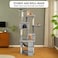 Multi-level cat tree with Double perches, Sisal scratching post, Cozy hammock, Cozy cat condo, and Climbing ladder, Durable climbing tower for indoor cats, Easy to assemble 182 cm (Grey)