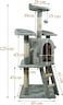 Multi-level cat tree tower with Plush perches, Dangling balls, Sisal scratching post, Cozy cat condos, and Climbing ladder, Cat tree activity center for indoor cats, Easy assembly, 125 cm (Grey)