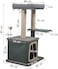 Cat tree scratching post for Indoor cats &amp; kittens, Durable cat tree activity center with Padded perch, Sisal scratching post, and Spacious cat condo, Easy assembly 86 cm (green)
