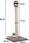 Cat tree activity center for Indoor cat &amp; kittens, Cat tree scratcher with Warmie sloth design, Sisal scratching post, and Punching ball, Sturdy cat climbing frame, Easy to assemble, 95 cm (Beige)