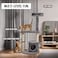 Cat tree tower with Curved perch, Sisal scratching post, and Cozy cat condo, Durable multi-level cat climbing tower for Indoor cats &amp; kittens, Easy to assemble, 102 cm (Grey)