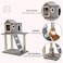House-shaped cat tree for Indoor cats &amp; kittens, Cat scratcher climbing frame with Spacious cat condo, Sisal scratching post, and Climbing ladder, Easy to Assemble 95 cm (Grey)