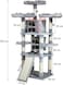 Multi-level cat tree tower for indoor cats Sturdy climbing structure with Padded perches, Dangling ball, Double cat condos, and Sisal scratching board, Easy to assemble, 163 cm (Grey)