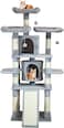 Multi-level cat tree tower for indoor cats Sturdy climbing structure with Padded perches, Dangling ball, Double cat condos, and Sisal scratching board, Easy to assemble, 163 cm (Grey)