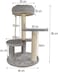 Small cat tree for indoor cats &amp; kittens, Modern cat climbing tower with Soft padded perch, Sisal scratching post, and Sturdy base, Interactive play and Claw health, Easy to assemble 66 cm (Grey)