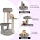 Small cat tree for indoor cats &amp; kittens, Modern cat climbing tower with Soft padded perch, Sisal scratching post, and Sturdy base, Interactive play and Claw health, Easy to assemble 66 cm (Grey)