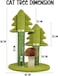 Cat scratching post for Indoor cats &amp; kittens, Cat tree activity center with Cedar tree design, Sisal scratching post, Mushroom-shaped, and Stable base, Ideal for healthy cat claws, 56 cm (Green)