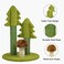 Cat scratching post for Indoor cats &amp; kittens, Cat tree activity center with Cedar tree design, Sisal scratching post, Mushroom-shaped, and Stable base, Ideal for healthy cat claws, 56 cm (Green)