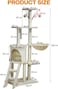Cat tree tower for Indoor cats &amp; Kittens, Multi-level cat tree activity center with hanging toys, Sisal scratching post, Cozy Hammock, Cat condo and climbing ladder, Easy assembly, 136 cm (Beige)