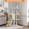 Cat tree tower for Indoor cats &amp; Kittens, Multi-level cat tree activity center with hanging toys, Sisal scratching post, Cozy Hammock, Cat condo and climbing ladder, Easy assembly, 136 cm (Beige)