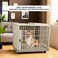 Dog cage for small to medium breeds, Spacious Indoor/Outdoor pet cage with Open-top design, Lockable door, Durable ABS material, and Universal wheels, Easy to assemble, 65 cm (Khaki)