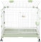 Metal foldable dog cage for medium to large dogs, 31&rdquo; Dog kennel with Open-top design, Lockable door, Slide-out tray, and Universal wheels, Indoor/Outdoor use, Easy to assemble, 81 cm (Green)