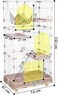 3-Tier cat cage for cats &amp; kittens, Large cat playpen with 3 Lockable doors, Cozy hammock, Climbing ladder, Slide-out tray, and Universal wheels, Ideal for indoor/outdoor use, 145 cm (Pink)