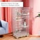 3-Tier cat cage for cats &amp; kittens, Large cat playpen with 3 Lockable doors, Cozy hammock, Climbing ladder, Slide-out tray, and Universal wheels, Ideal for indoor/outdoor use, 145 cm (Pink)