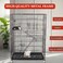 2-Tier cat cage for cat &amp; kittens, Heavy-duty foldable metal pet cage with 2-lockable Doors, Climbing ladders, Slide-out tray, and Universal wheels, Ideal for Indoor/Outdoor use, 104 cm (Black)