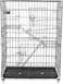 2-Tier cat cage for cat &amp; kittens, Heavy-duty foldable metal pet cage with 2-lockable Doors, Climbing ladders, Slide-out tray, and Universal wheels, Ideal for Indoor/Outdoor use, 104 cm (Black)