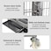 Metal dog cage for medium to large breeds, Heavy-duty dog crate cage with Open-top design, Lockable door, Slide-out tray, and Universal wheels, Ideal for indoor/outdoor use, 125 cm (Silver)