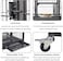 Sturdy metal Dog cage with Lockable door, Feeding door, Removable tray, and Universal wheels, Heavy-duty dog crate cage kennel for Medium to Large breeds, Easy to assemble, 110cm (Black)