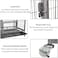 Sturdy metal dog cage for small to medium breeds, Heavy-duty dog crate cage with Open-top design, Feeding door, Slide-out tray, and Universal wheels, Ideal for indoor/outdoor use, 93cm (Silver)