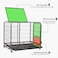 Sturdy metal dog cage for small to medium breeds, Heavy-duty dog crate cage with Open-top design, Feeding door, Slide-out tray, and Universal wheels, Ideal for indoor/outdoor use, 93cm (Silver)