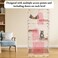 3-Tier cat cage with 3 Lockable doors, Cozy hammock, Climbing ladder, Slide-out trays, and Universal wheels, Sturdy metal wire cat cage for Indoor cats &amp; kittens, Easy to assemble, 175 cm (Pink)