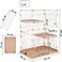 2-Tier metal cat cage for Cats &amp; Kittens, Spacious multi-level cat enclosure with 2 Lockable doors, Climbing ladder, and Leak-proof base, Cat cage for indoor/outdoor, Easy assembly, 108 cm (Pink)