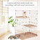 2-Tier metal cat cage for Cats &amp; Kittens, Spacious multi-level cat enclosure with 2 Lockable doors, Climbing ladder, and Leak-proof base, Cat cage for indoor/outdoor, Easy assembly, 108 cm (Pink)