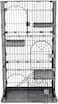 3-Tier cat cage for Multi-Cat households, Spacious multi-level cat enclosure with 3 Lockable doors, Climbing ladder, and Leak-proof base, Cat cage for indoor/outdoor, Easy assembly, 132 cm (Grey)