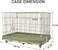 Foldable metal dog cage for Indoor Cats &amp; Dogs, Heavy-duty pet playpen with Open-top design, Lockable door, Removable tray, and Universal wheels, Easy to assemble, 100 cm (Green)