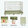 Foldable metal dog cage for Indoor Cats &amp; Dogs, Heavy-duty pet playpen with Open-top design, Lockable door, Removable tray, and Universal wheels, Easy to assemble, 100 cm (Green)