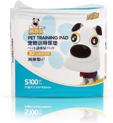 100Pcs Pet training pads with 6 Highly absorbent layers, Leak-proof design, Tear-resistant, and Odor control, Disposable dog training pads for Small dogs, Easy cleanup, 45 cm (White)