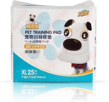 25Pcs Pet training pads with 6 Highly absorbent layers, Leak-proof design, Tear-resistant, and Odor control, Disposable dog training pads for All-sized dogs, Easy cleanup, 90 cm (White)