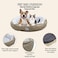 Round dog bed with Soft plush material, Raised edge, and Non-slip bottom, Soft and Comfortable fluffy pet bed for Large-sized dogs, Suitable for Indoor use, 72 cm (Khaki)