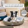 Round dog bed with Soft plush material, Raised edge, and Non-slip bottom, Soft and Comfortable fluffy pet bed for Large-sized dogs, Suitable for Indoor use, 72 cm (Khaki)