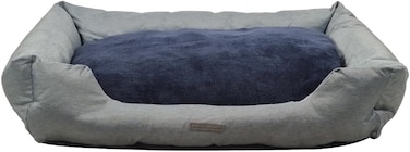 Dog bed with Removable pillow, Raised edge, and Non-slip bottom, Rectangular dog bed for Large-sized dogs, Warm &amp; Comfortable nest for indoor use, Machine washable, 90 cm (Beige)