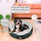 Round dog bed with Soft plush material, Raised edge, and Non-slip bottom, Soft and Comfortable fluffy pet bed for small to medium dogs, Suitable for Indoor use, 60 cm (Green)