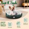 Round dog bed with Soft plush material, Raised edge, and Non-slip bottom, Soft and Comfortable fluffy pet bed for small to medium dogs, Suitable for Indoor use, 60 cm (Green)