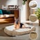 Winter warm pet bed for Dogs &amp; Cats, Spacious comfortable design dog bed with Reversible cushion, Soft polyester material, and Non-slip bottom, Easy to clean, 75 cm (Brown)