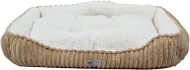 Winter warm pet bed for Dogs &amp; Cats, Spacious comfortable design dog bed with Reversible cushion, Soft polyester material, and Non-slip bottom, Easy to clean, 75 cm (Brown)