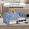 Plastic dog bed with Ladder, Slide-out box, and Anti-Slip Bottom, Water proof pet bed for Small &amp; medium Breeds, Suitable for All seasons, Indoor/Outdoor use, 82 cm (Blue)